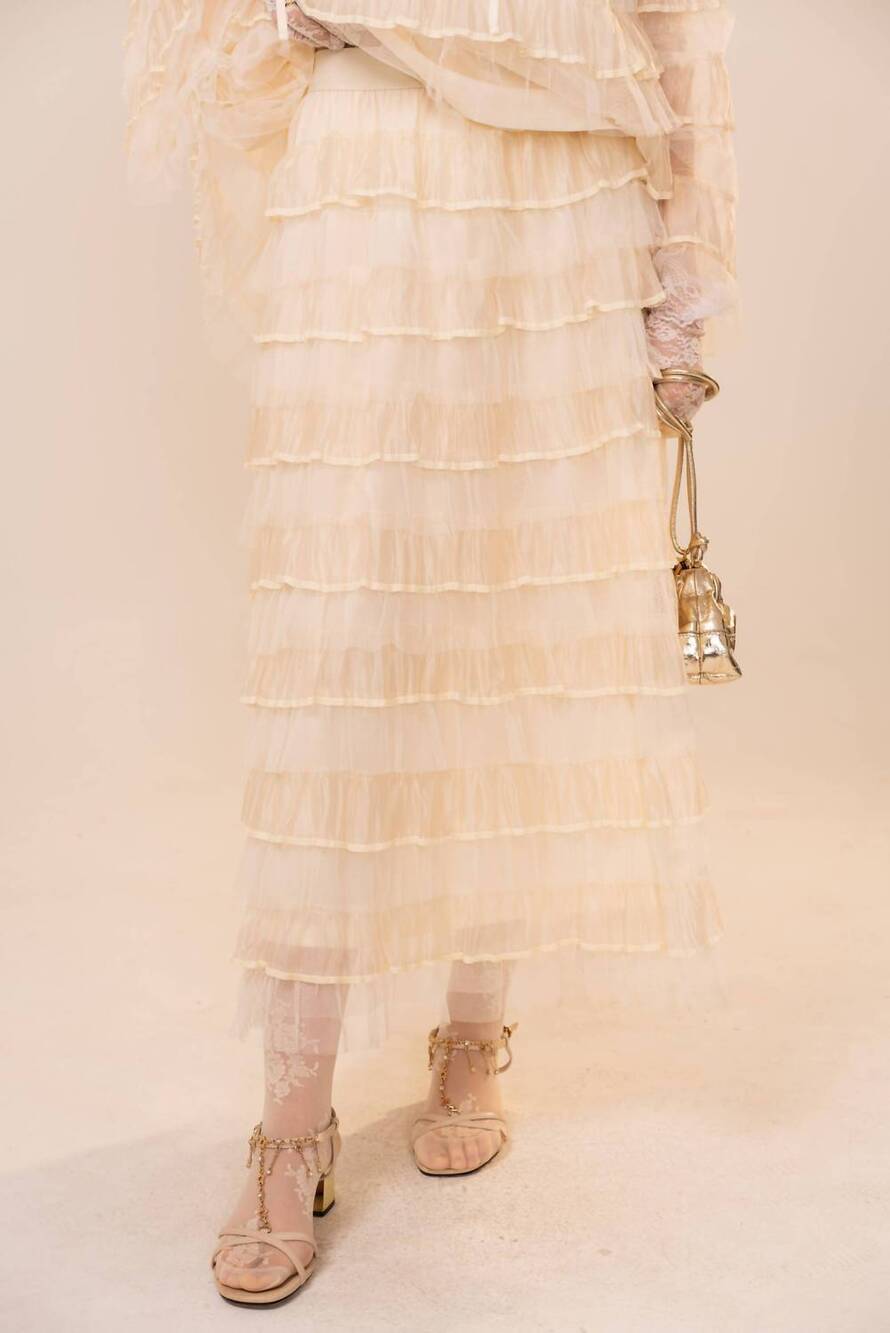 NEW BLUE B ophelia maxi skirt in beige